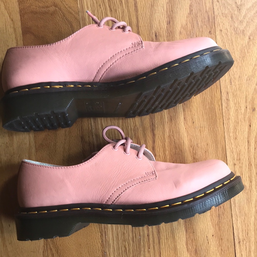 Salmon coloured Doc Marten Oxfords